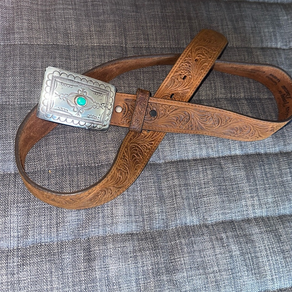 Tony lama western leather belt size 38